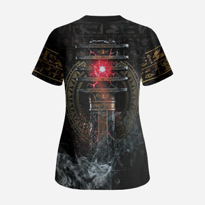 Egypt Djed Scrub Top Glow Smoky Dark Style