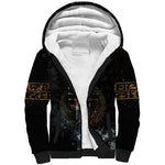 Egypt Djed Sherpa Hoodie Glow Smoky Dark Style
