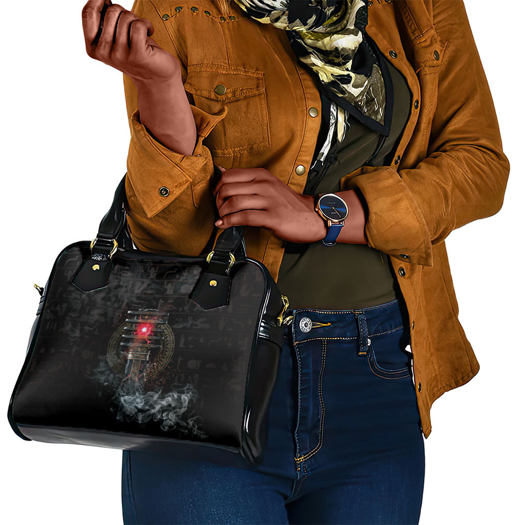 Egypt Djed Shoulder Handbag Glow Smoky Dark Style
