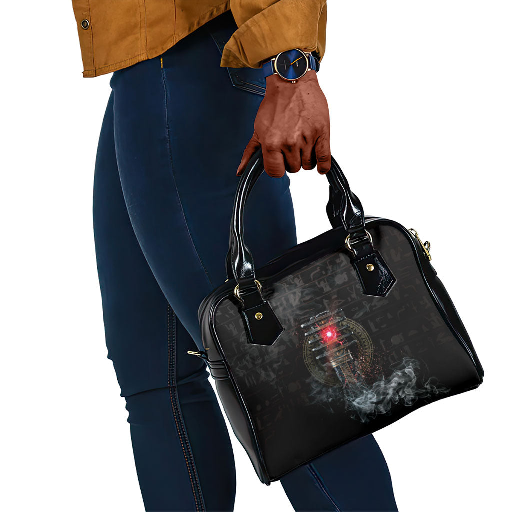 Egypt Djed Shoulder Handbag Glow Smoky Dark Style