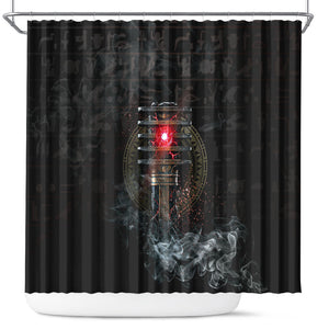 Egypt Djed Shower Curtain Glow Smoky Dark Style