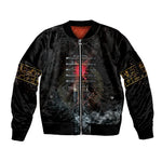 Egypt Djed Sleeve Zip Bomber Jacket Glow Smoky Dark Style