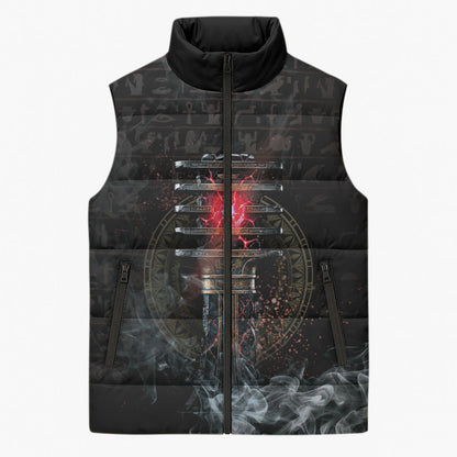 Egypt Djed Sleeveless Puffer Jacket Glow Smoky Dark Style