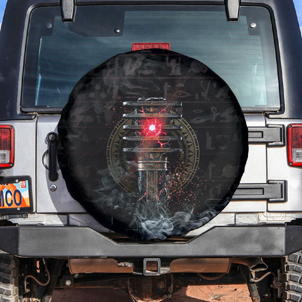 Egypt Djed Spare Tire Cover Glow Smoky Dark Style
