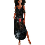 Egypt Djed Summer Maxi Dress Glow Smoky Dark Style
