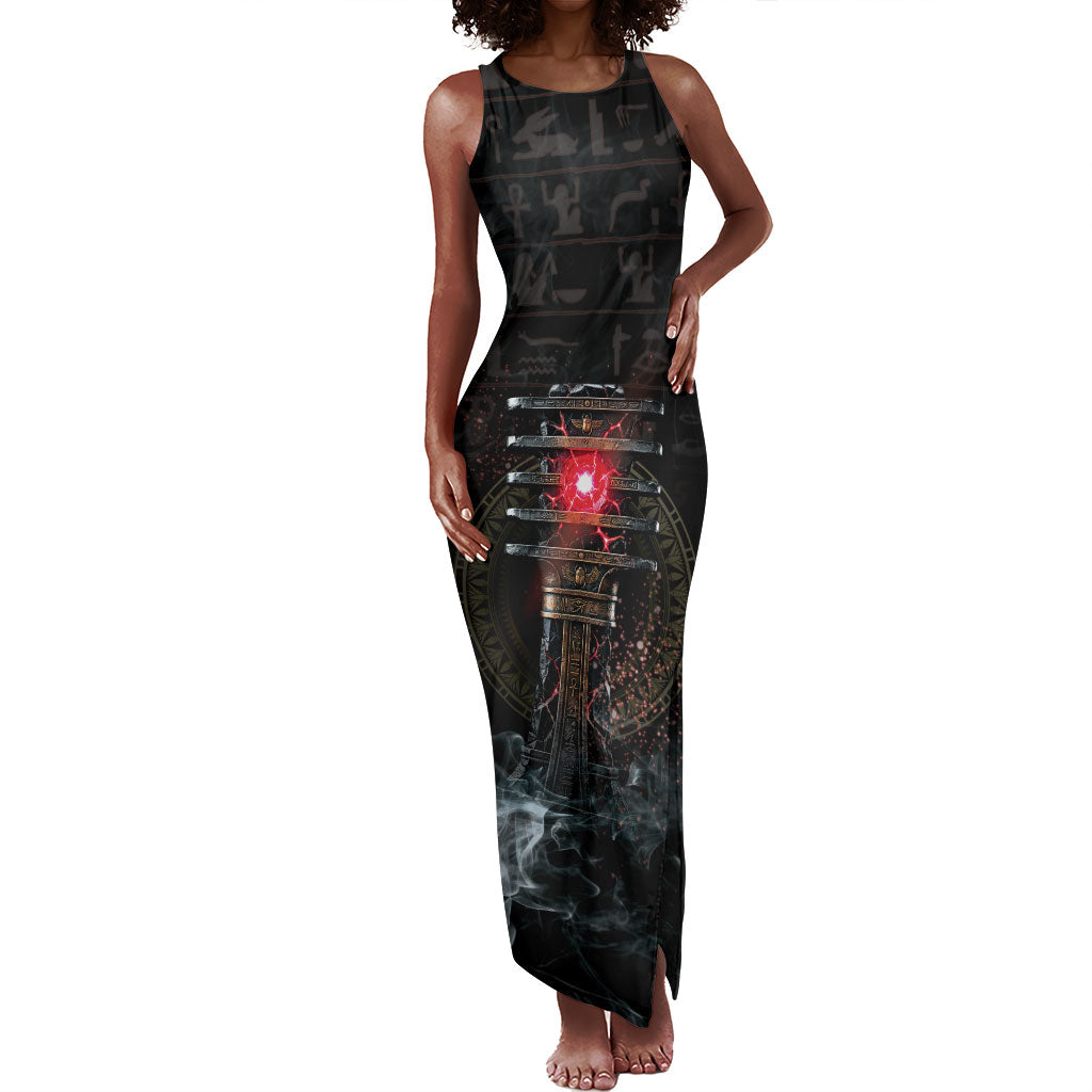 Egypt Djed Tank Maxi Dress Glow Smoky Dark Style