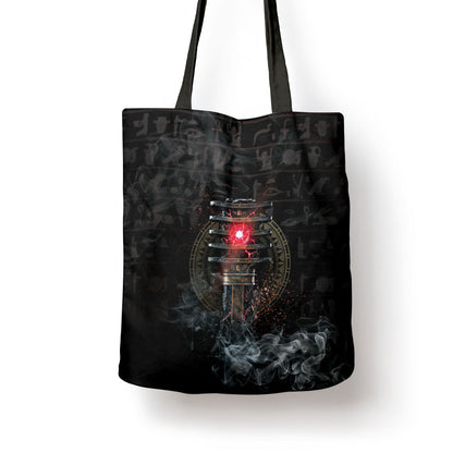 Egypt Djed Tote Bag Glow Smoky Dark Style