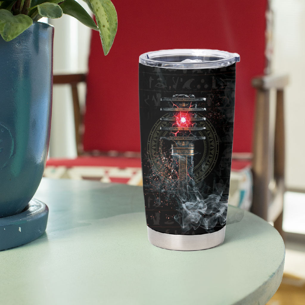 Egypt Djed Tumbler Cup Glow Smoky Dark Style