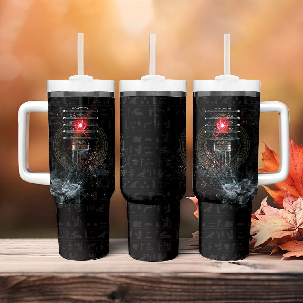 Egypt Djed Tumbler With Handle Glow Smoky Dark Style