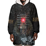 Egypt Djed Wearable Blanket Hoodie Glow Smoky Dark Style