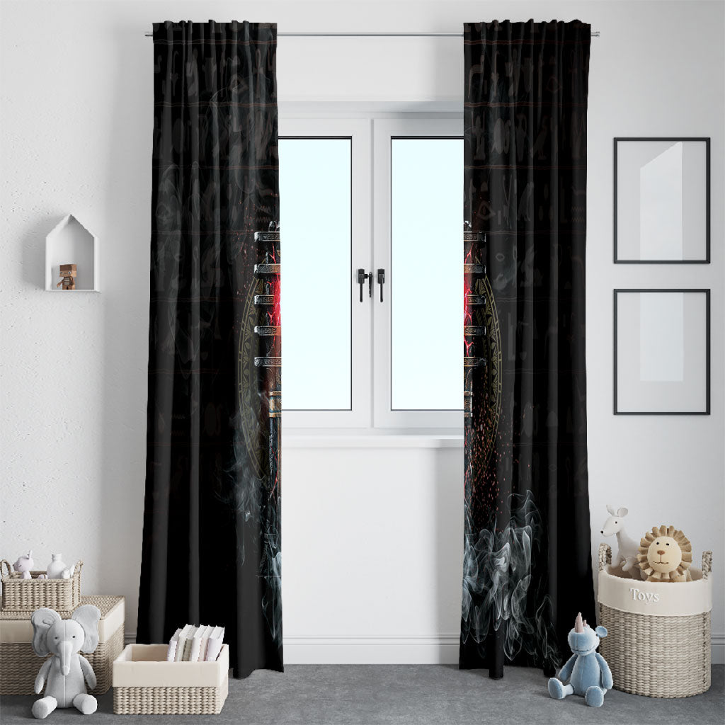 Egypt Djed Window Curtain Glow Smoky Dark Style