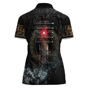 Egypt Djed Women Polo Shirt Glow Smoky Dark Style