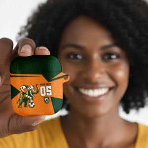 Custom Ivory Coast Football AirPods Case Elephant Geometric African Art Style