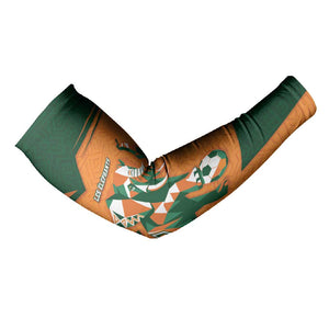 Custom Ivory Coast Football Arm Sleeves Elephant Geometric African Art Style
