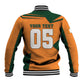Custom Ivory Coast Football Baseball Jacket Elephant Geometric African Art Style