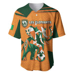 Custom Ivory Coast Football Baseball Jersey Elephant Geometric African Art Style
