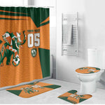 Custom Ivory Coast Football Bathroom Set Elephant Geometric African Art Style