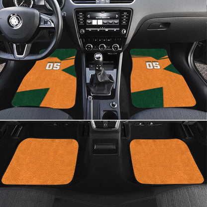 Custom Ivory Coast Football Car Mats Elephant Geometric African Art Style