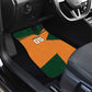 Custom Ivory Coast Football Car Mats Elephant Geometric African Art Style