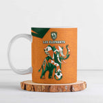 Custom Ivory Coast Football Ceramic Mug Elephant Geometric African Art Style