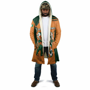 Custom Ivory Coast Football Cloak Elephant Geometric African Art Style