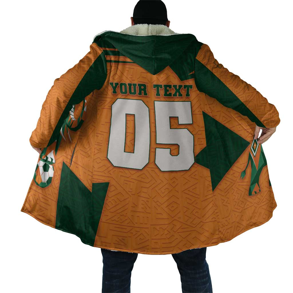 Custom Ivory Coast Football Cloak Elephant Geometric African Art Style