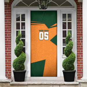 Custom Ivory Coast Football Door Cover Elephant Geometric African Art Style