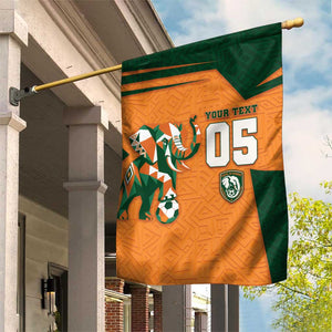 Custom Ivory Coast Football Garden Flag Elephant Geometric African Art Style