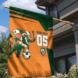 Custom Ivory Coast Football Garden Flag Elephant Geometric African Art Style