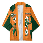 Custom Ivory Coast Football Kimono Elephant Geometric African Art Style