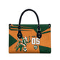 Custom Ivory Coast Football Leather Bag Elephant Geometric African Art Style