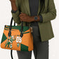 Custom Ivory Coast Football Leather Bag Elephant Geometric African Art Style