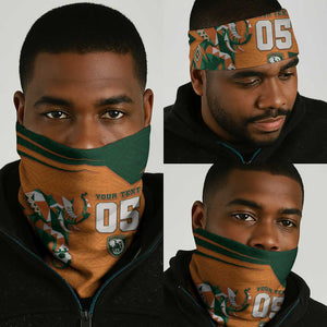 Custom Ivory Coast Football Neck Gaiter Elephant Geometric African Art Style
