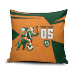 Custom Ivory Coast Football Pillow Cover Elephant Geometric African Art Style