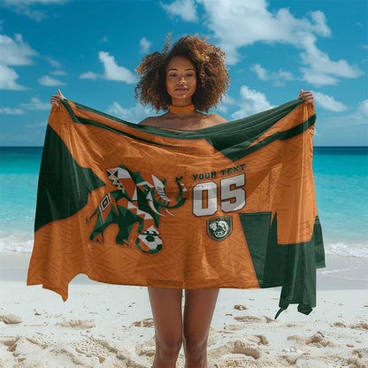 Custom Ivory Coast Football Sarong Elephant Geometric African Art Style