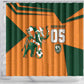Custom Ivory Coast Football Shower Curtain Elephant Geometric African Art Style