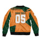 Custom Ivory Coast Football Sleeve Zip Bomber Jacket Elephant Geometric African Art Style