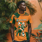 Custom Ivory Coast Football T shirt Elephant Geometric African Art Style
