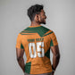 Custom Ivory Coast Football T shirt Elephant Geometric African Art Style