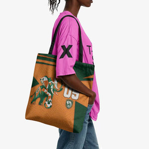 Custom Ivory Coast Football Tote Bag Elephant Geometric African Art Style
