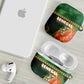 Senegal Football AirPods Case Fiery Lion Halftone Mix Gradient Map Style