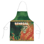 Senegal Football Apron Fiery Lion Halftone Mix Gradient Map Style