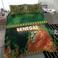 Senegal Football Bedding Set Fiery Lion Halftone Mix Gradient Map Style