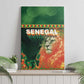 Senegal Football Canvas Wall Art Fiery Lion Halftone Mix Gradient Map Style