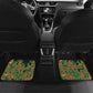Custom Senegal Football Car Mats Fiery Lion Halftone Mix Gradient Map Style