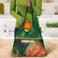 Senegal Football Grocery Bag Fiery Lion Halftone Mix Gradient Map Style