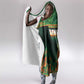 Senegal Football Hooded Blanket Fiery Lion Halftone Mix Gradient Map Style