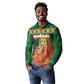 Custom Senegal Football Long Sleeve Polo Shirt Fiery Lion Halftone Mix Gradient Map Style