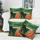 Senegal Football Pillow Cover Fiery Lion Halftone Mix Gradient Map Style
