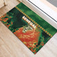 Senegal Football Rubber Doormat Fiery Lion Halftone Mix Gradient Map Style